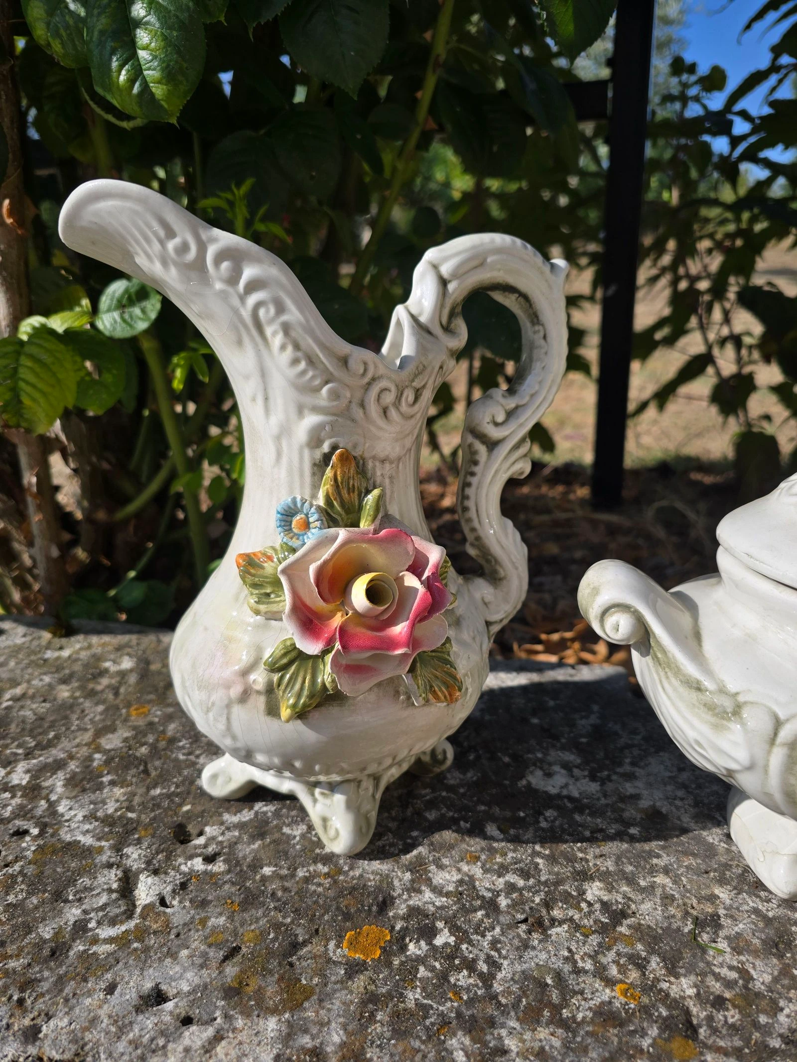 Conjunto de barbotina italiana vintage - tigela e jarros – photo 2
